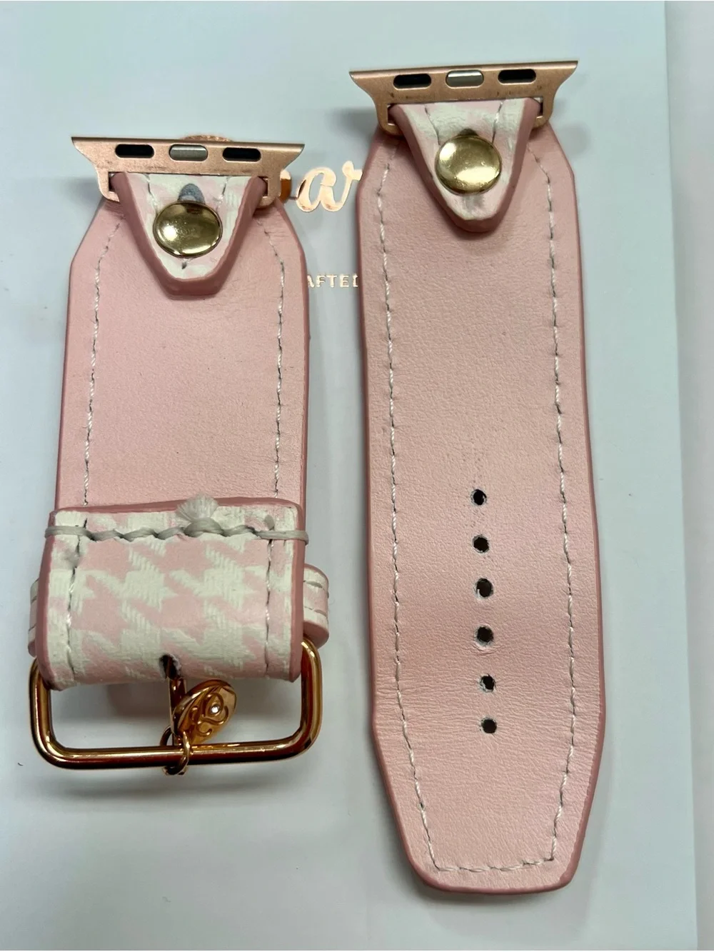 Spark*l band for Apple Watch Luxe leather Small apple adapters Size 2